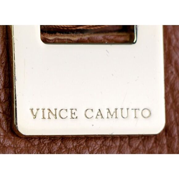 ROOMY Vince Camuto TAN BROWN GENUINE LEATHER SHOULDER BAG HANDBAG TOTE PURSE - Picture 4 of 16